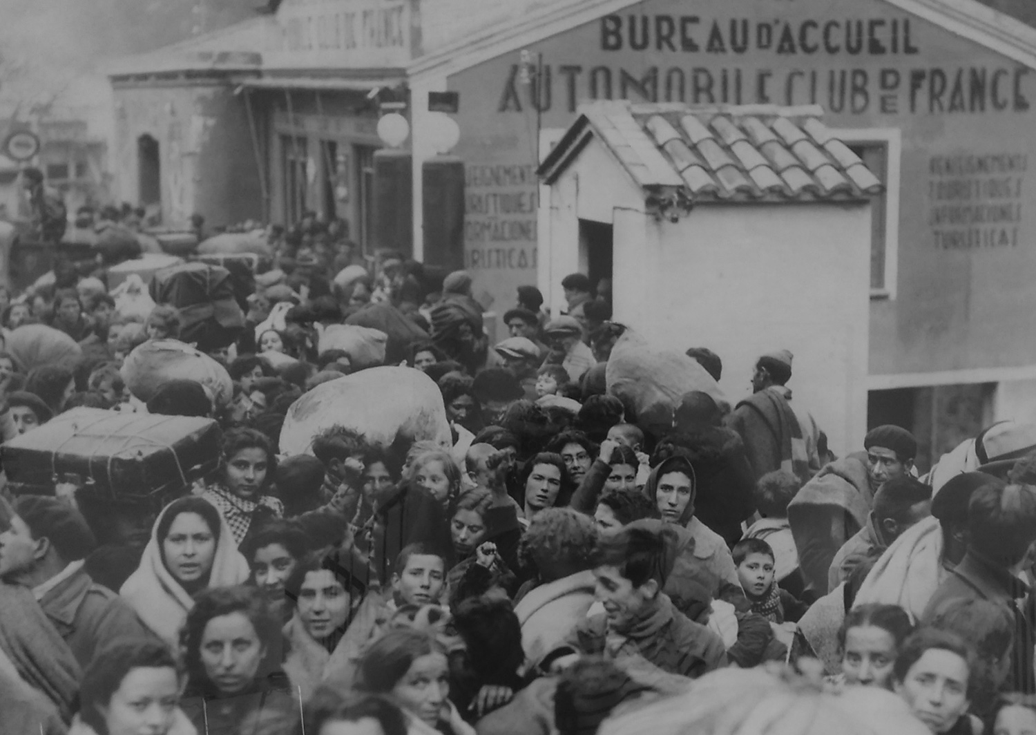 Exiled Spanish republican refugees - Photo from the permanent exhibition of the Swiss Maternity Hospital of Elne